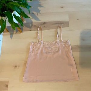 Lulus Maddox Pale Pink Satin Lace Cami